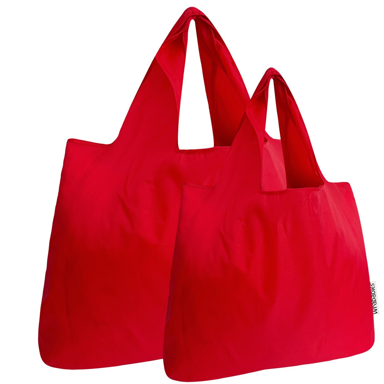 Wrapables Large & Small Foldable Tote Nylon Reusable Grocery Bags, Set of 2